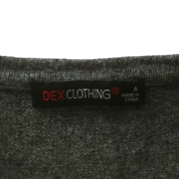 Dex Clothing Gray Knit Cardigan with Metal Chain Decoration Cashmere  Blend S - Picture 7 of 8